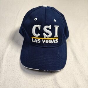 CSI Las Vegas Hat Cap Strap Back One Size Blue Cotton Y2K TV Show Promo Mens